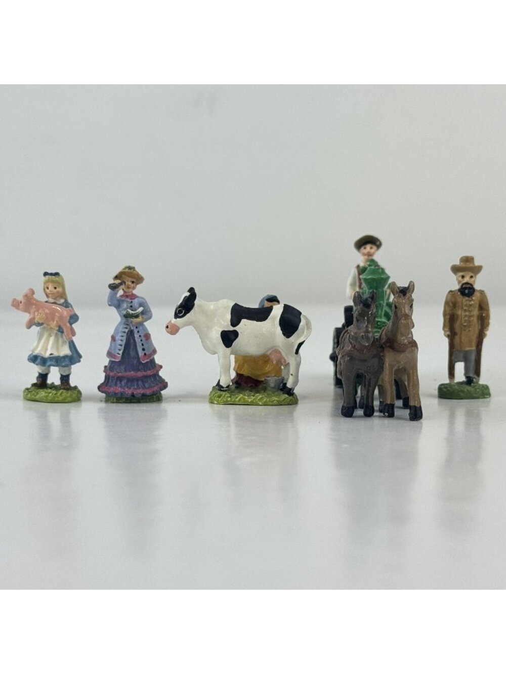 Vtg 1999 Liberty Falls Hand-Painted Pewter Collection 5 Figurines AH196 Tractor